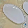 Assiette Alumilite 32 cm ovale blanche