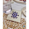 6 sous verres arabesque 3 couleurs 10 cm / 10 cm