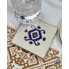 6 sous verres arabesque 3 couleurs 10 cm / 10 cm