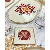 6 sous verres arabesque 3 couleurs 10 cm / 10 cm