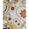 6 sous verres arabesque 3 couleurs 10 cm / 10 cm